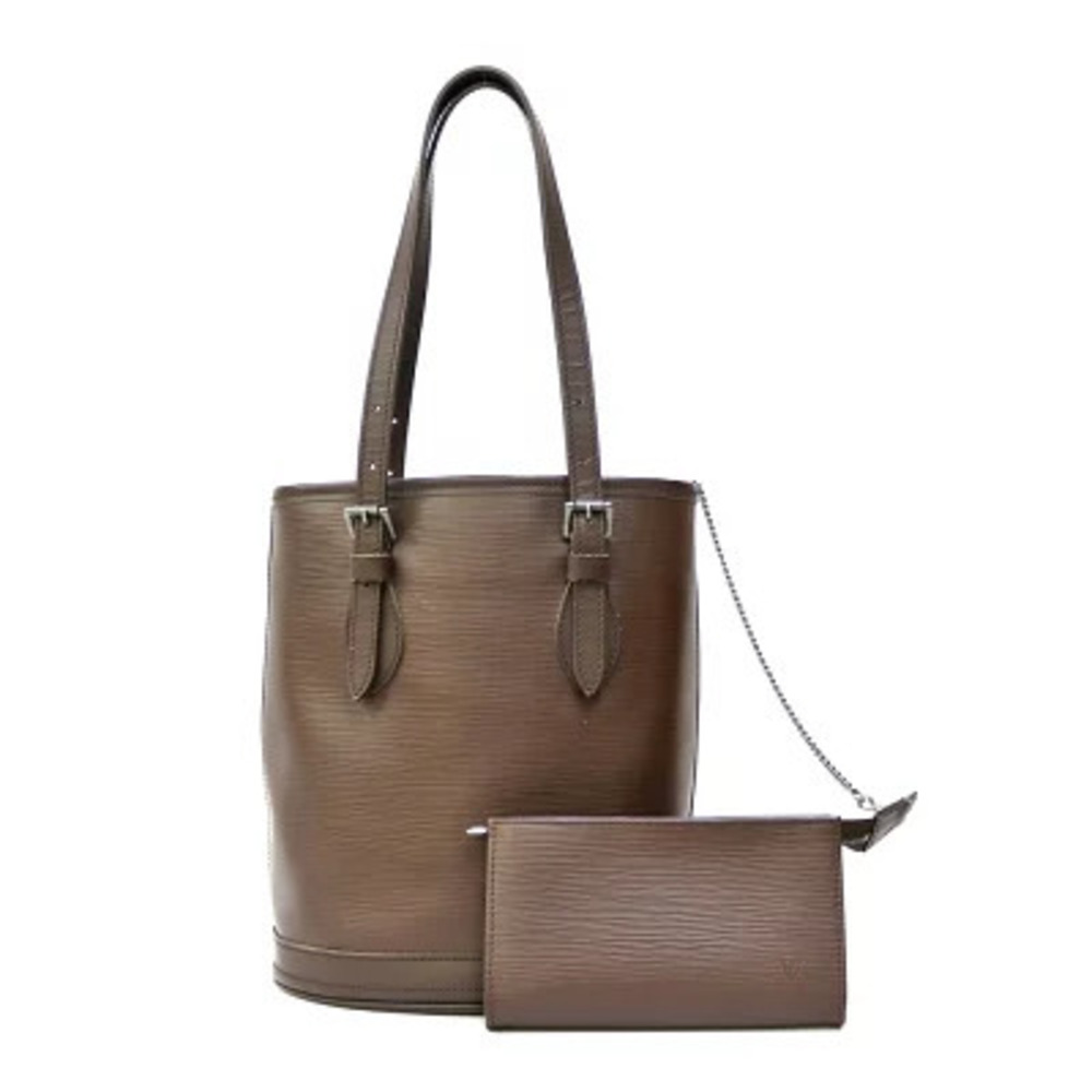 Louis Vuitton Bucket Epi Shoulder Bag Leather Brown
